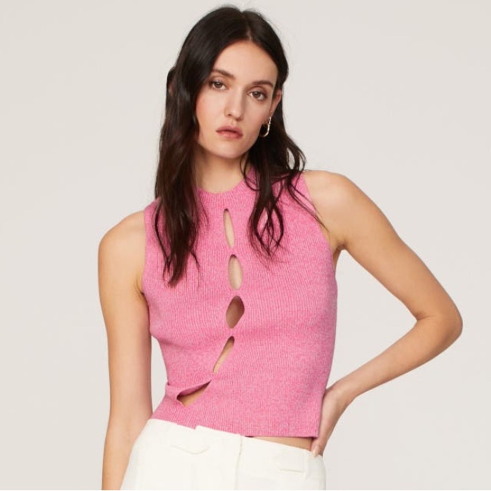 Ronny Kobo pink knit tank Size M